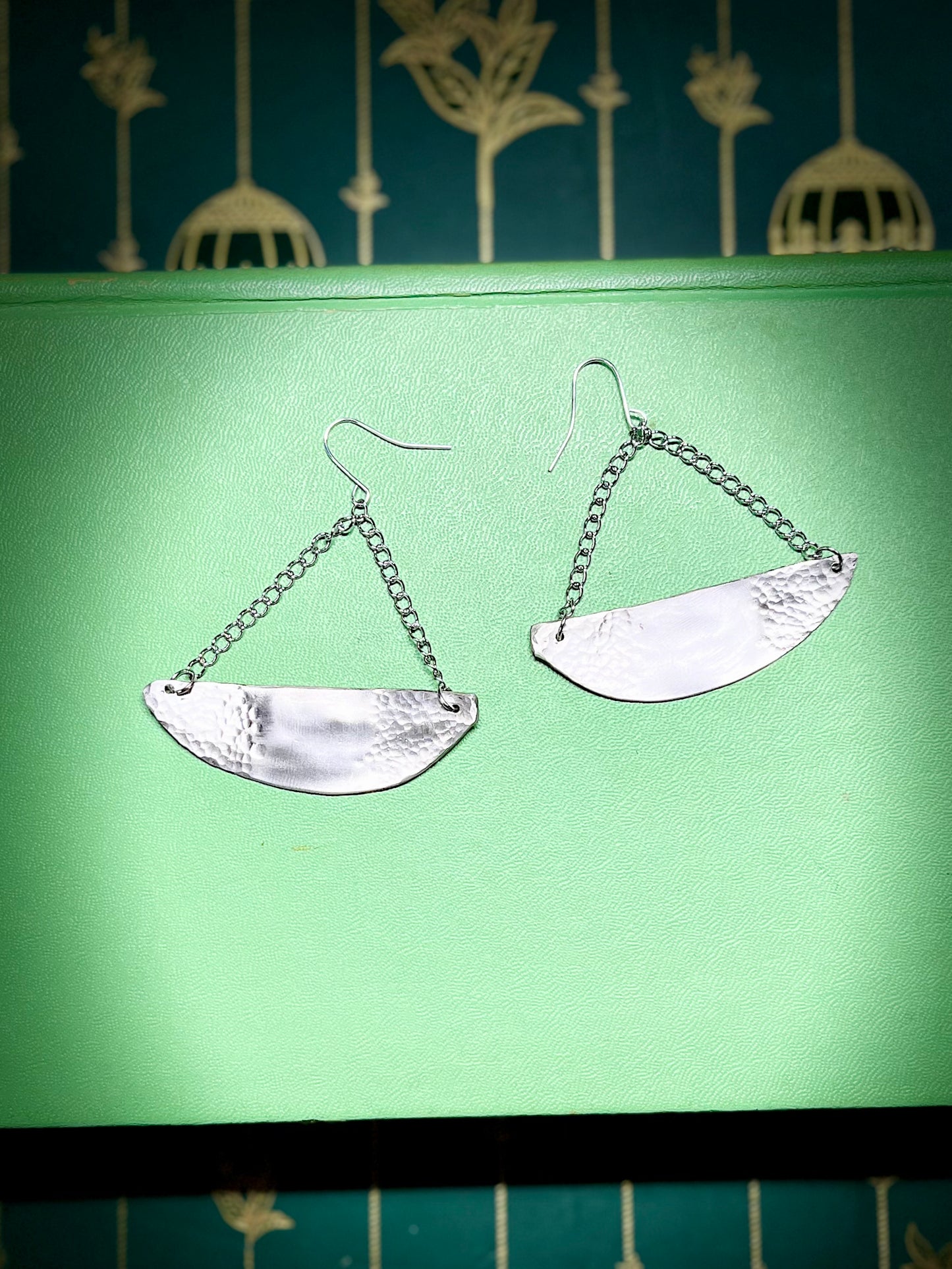 Chained Halved Spoon Earrings