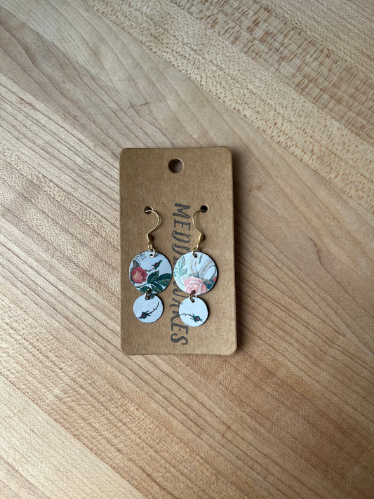 Winter Roses Small Tier Disc Earrings