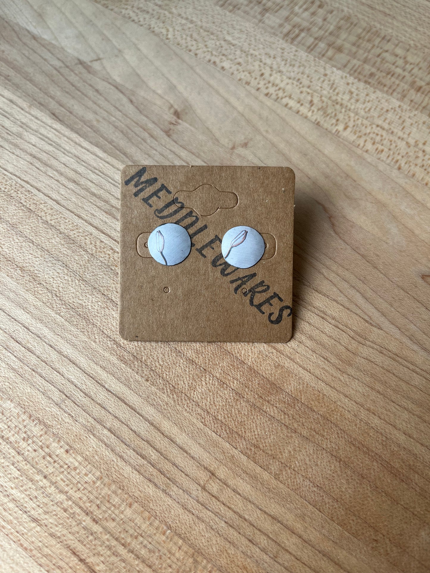 Winter Roses Tulip Stud Earrings