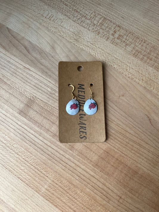 Winter Roses Teardrop Earrings