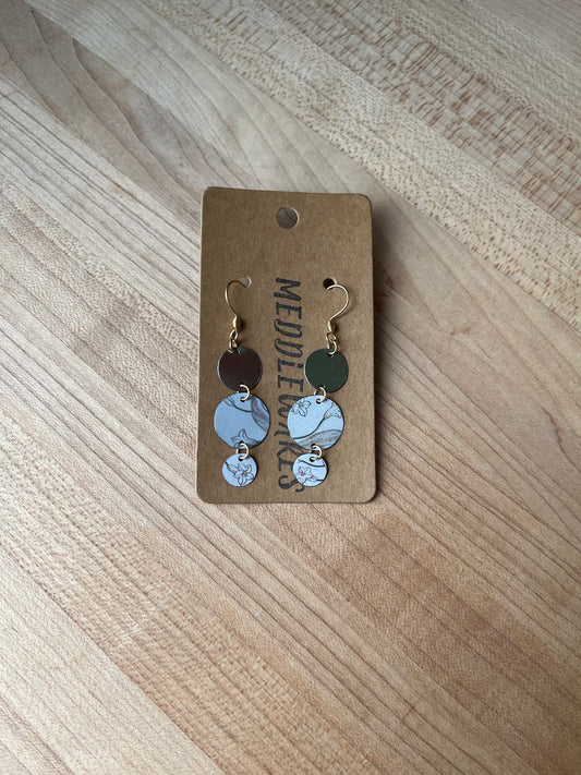 Winter Roses Three Tier Earrings