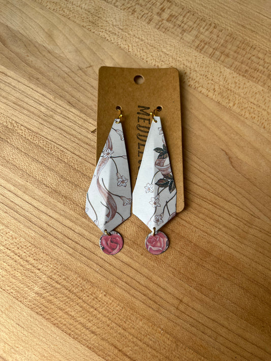 Winter Roses Dangle Earrings