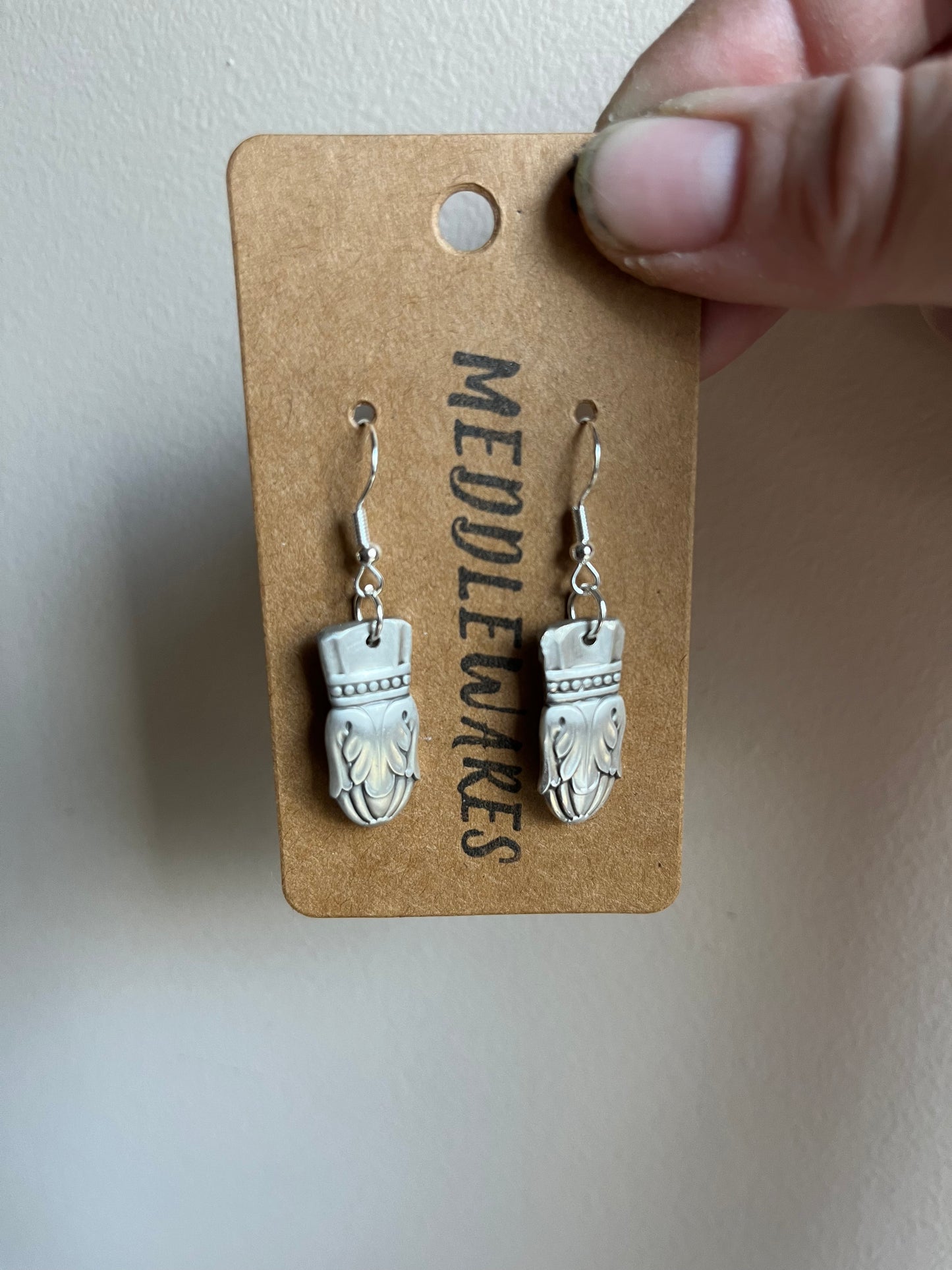 Small flatware earrings